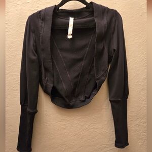 Lululemon Cropped Wrap Sweatshirt | Navy | Long Sleeve | Size 6